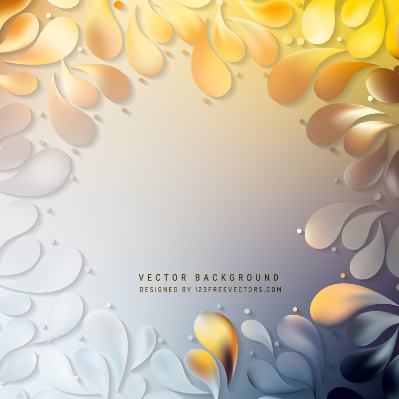 Abstract Decorative Floral Drops Background
