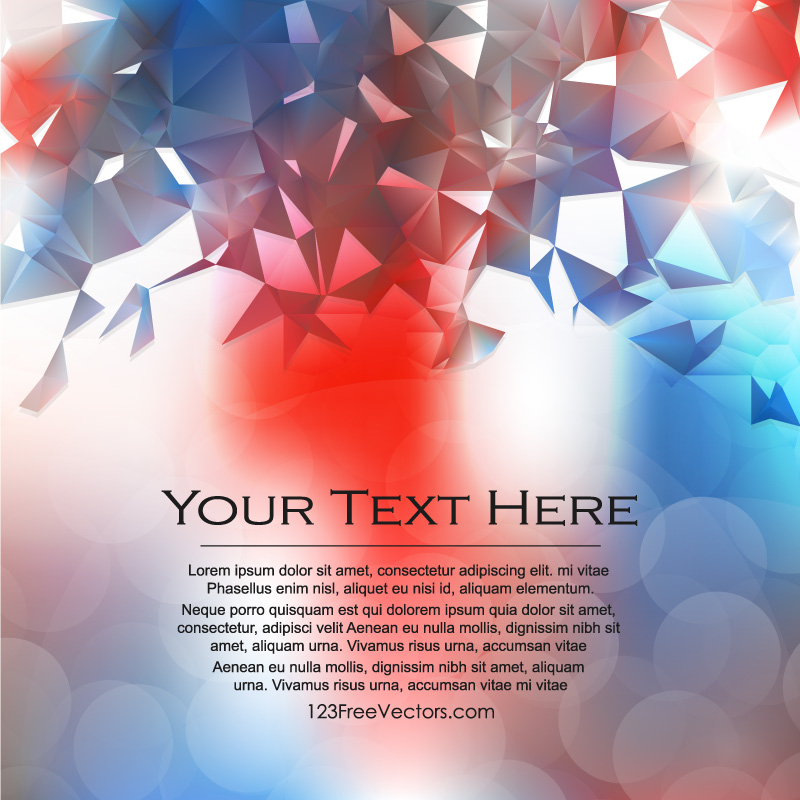 Abstract Blue Red Geometric Polygon Background