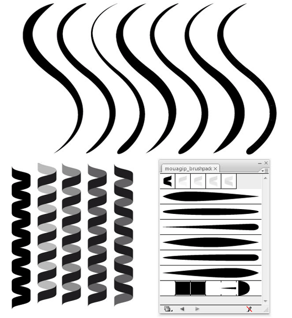 Coil and Line Illustrator Brushes Free