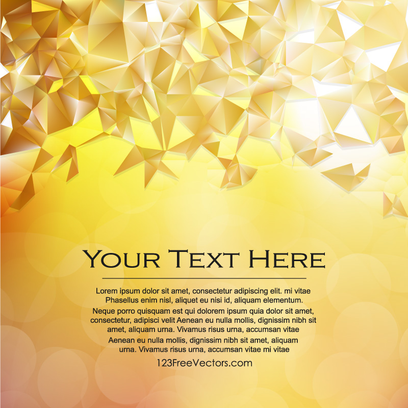 Gold Triangle Polygonal Background