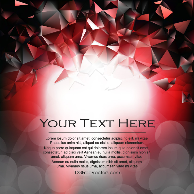 Abstract Red Black Triangle Polygonal Background