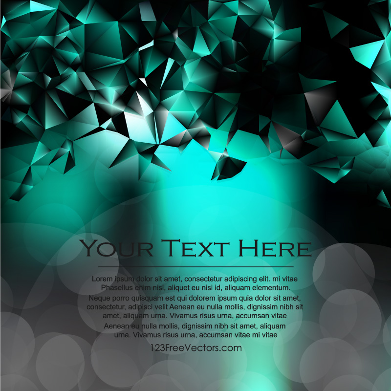 Black Turquoise Polygon Background Template