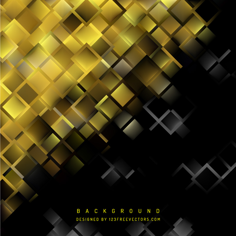 Abstract Black Gold Geometric Square Background