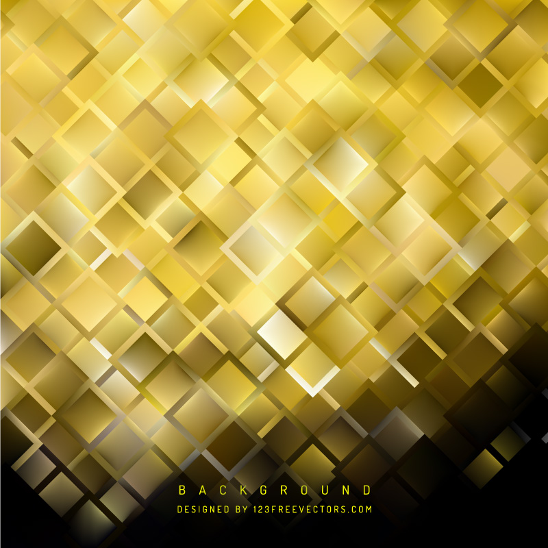 Abstract Black Gold Square Background Template