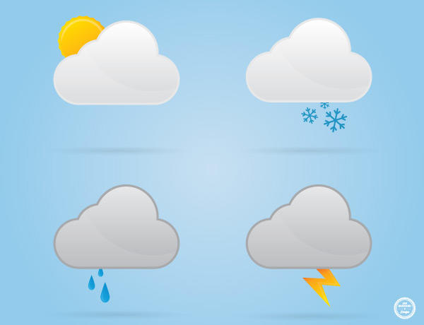 Cloud Weather Icons Vectors Free
