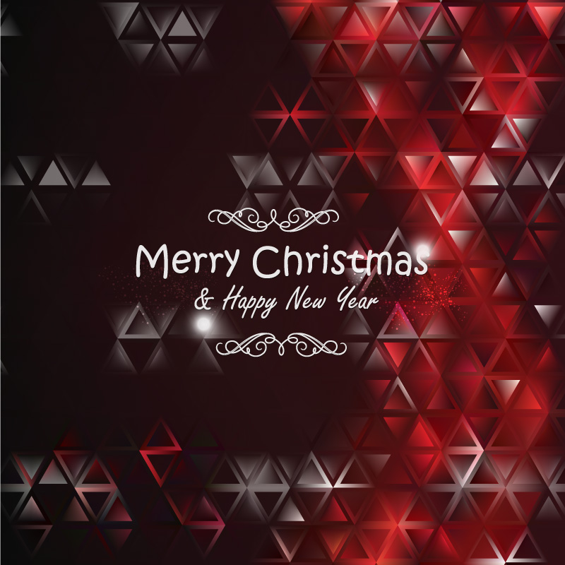 Merry Christmas Red Black Background Design