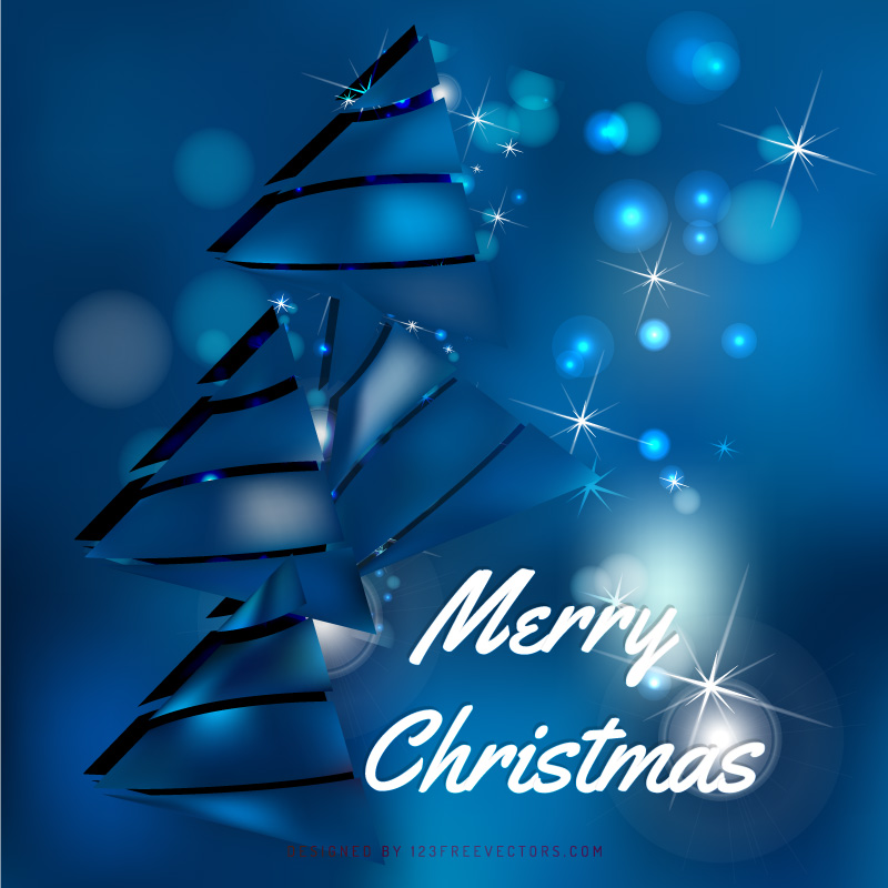 Blue Christmas Tree Background Image