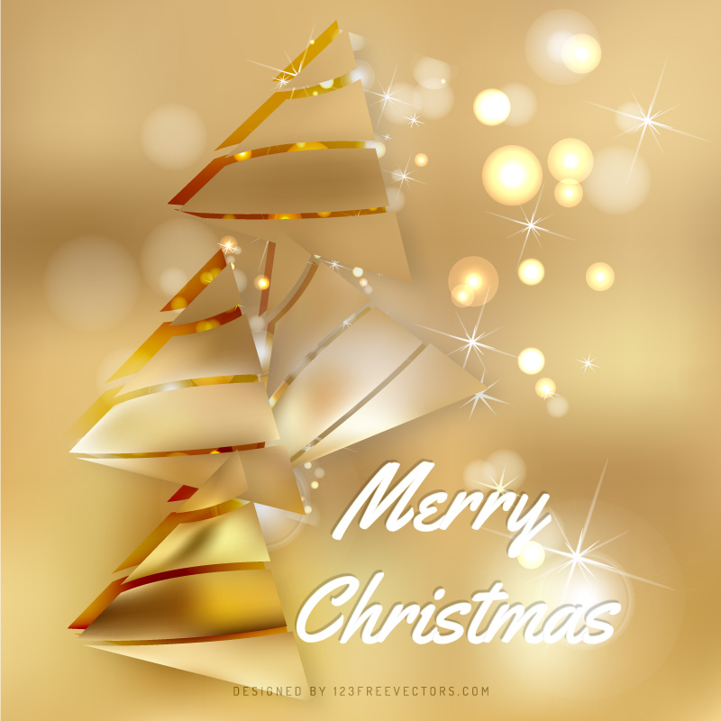 Gold Christmas Tree Background Template