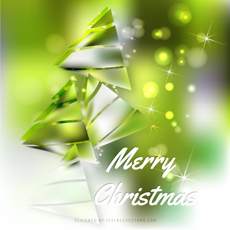 White Green Christmas Tree Background Template