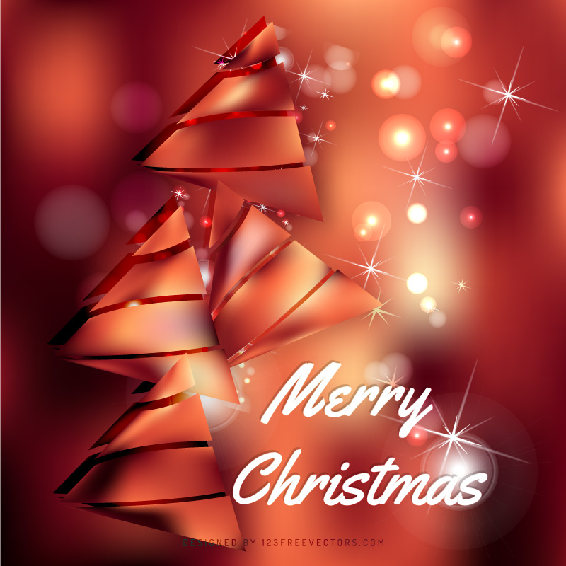 Dark Orange Christmas Tree Background