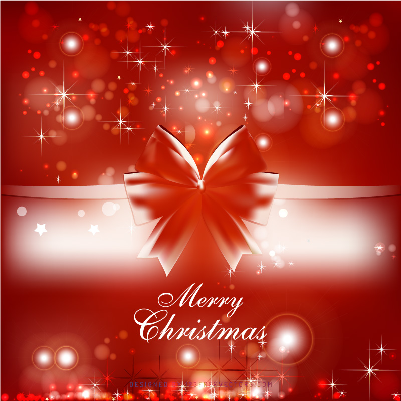 Red Christmas Bow Background Template