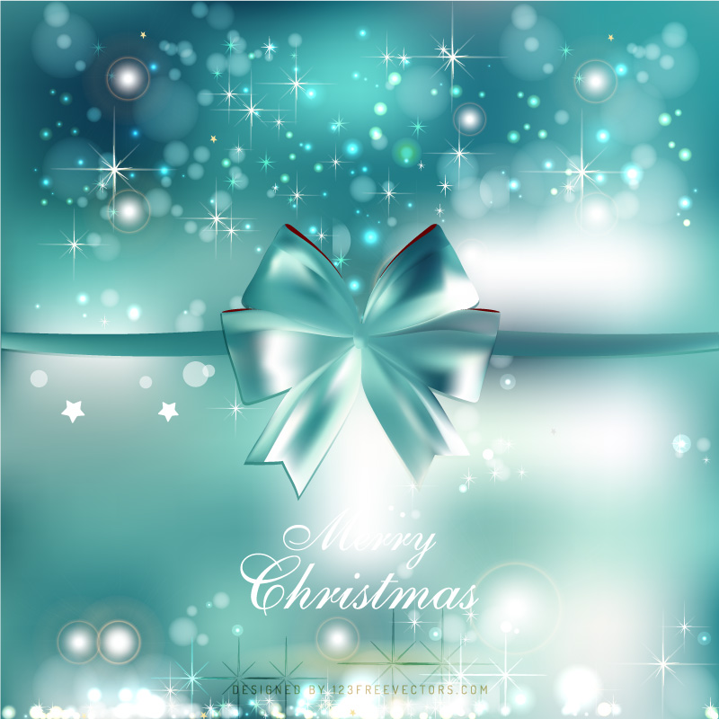 Turquoise Christmas Bow Background