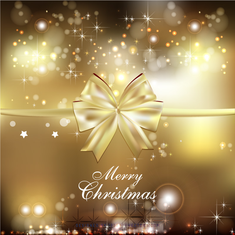 Dark Yellow Christmas Bow Background Design