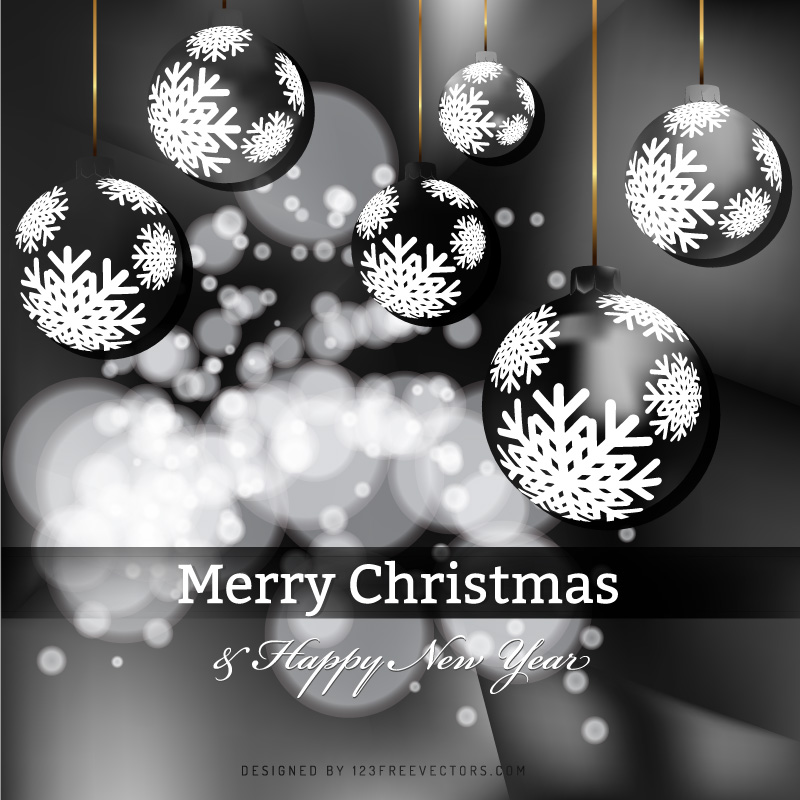 Black Christmas Balls Background Image