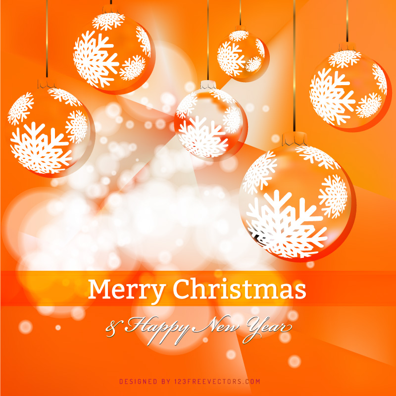 Merry Christmas and Happy New Year Orange Background
