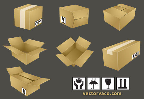 Free Shipping Box Vector Illustration
