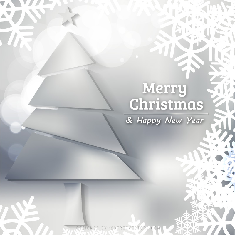 Merry Christmas and Happy New Year Light Gray Background