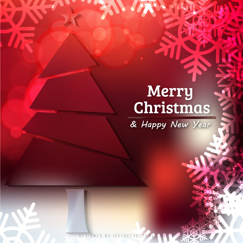 Merry Christmas and Happy New Year Red Background
