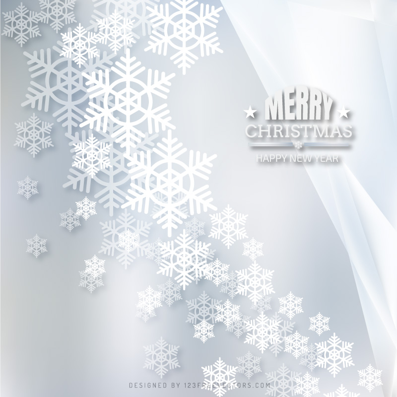 Merry Christmas Snowflakes Gray Background Design