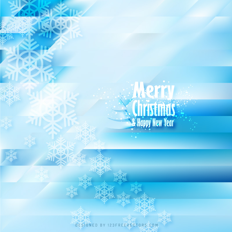Merry Christmas Snowflakes Light Blue Background