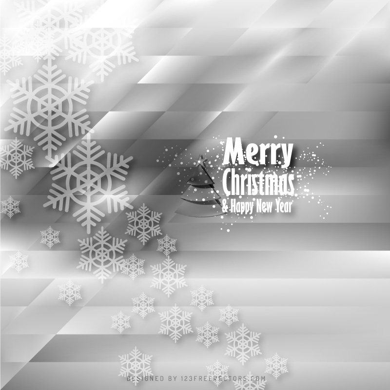 Merry Christmas Snowflakes Gray Background Graphics