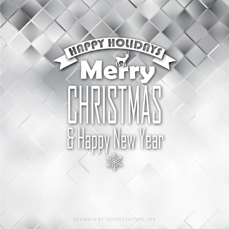 Merry Christmas and Happy New Year Light Gray Background Image