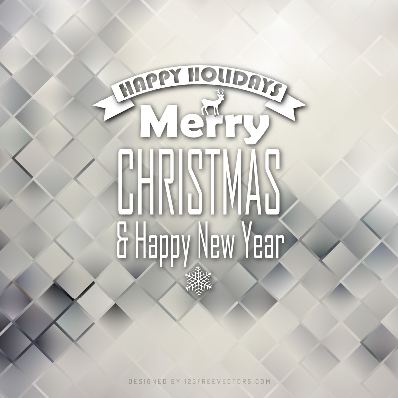 Merry Christmas and Happy New Year Gray Background Graphics