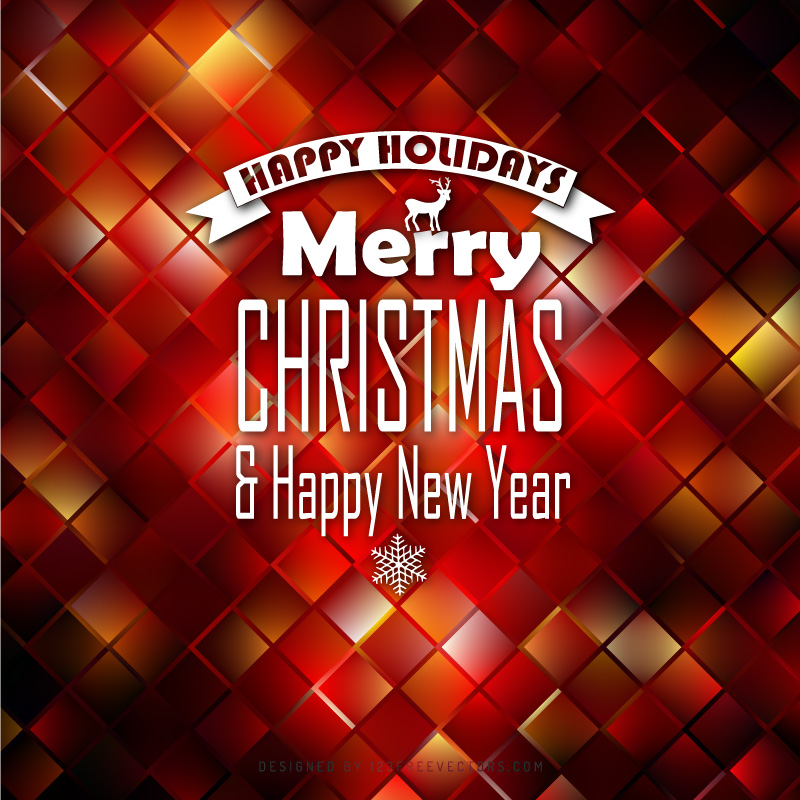 Merry Christmas and Happy New Year Dark Red Background