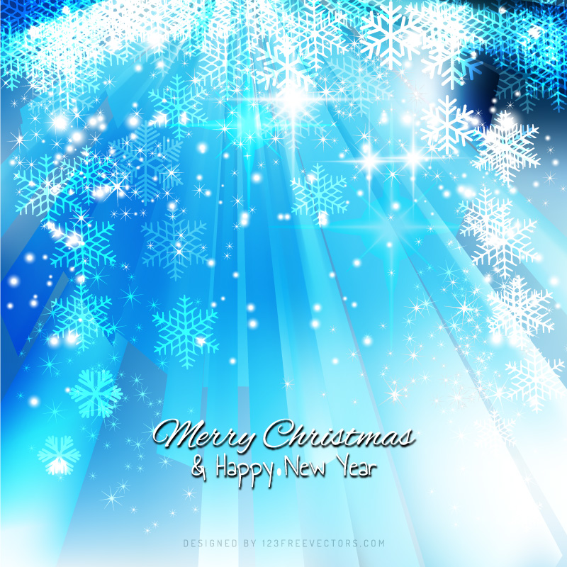 Blue Sparkles Christmas Snowflake Background Design