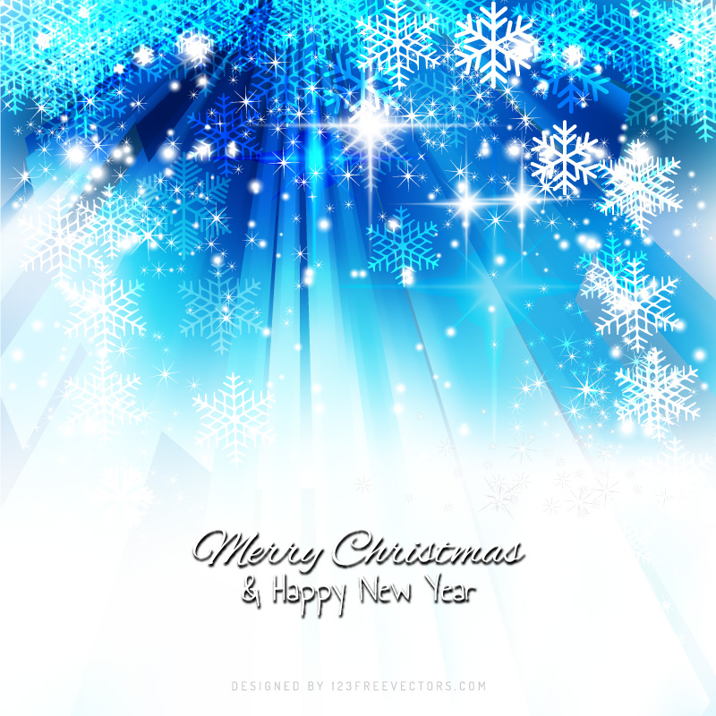 Blue Sparkles Christmas Snowflake Background