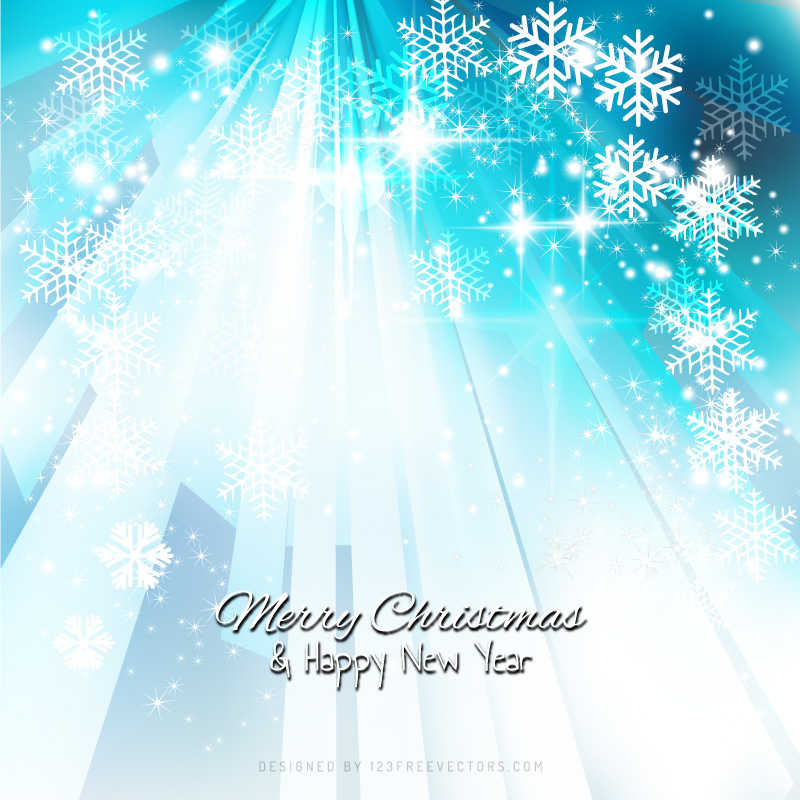 Blue Sparkles Christmas Snowflake Background Image