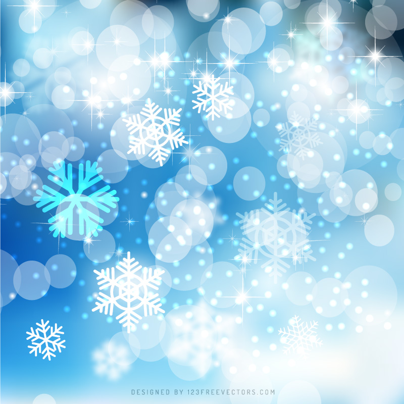 Blue Christmas Bokeh Lights Background Design