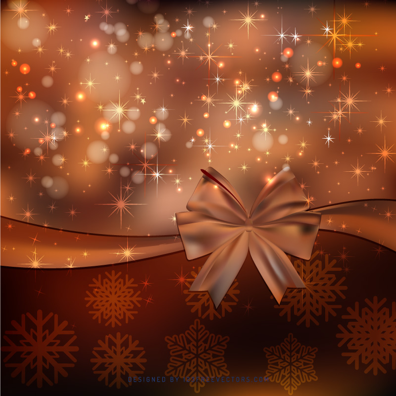 Brown Christmas Bow Background Image