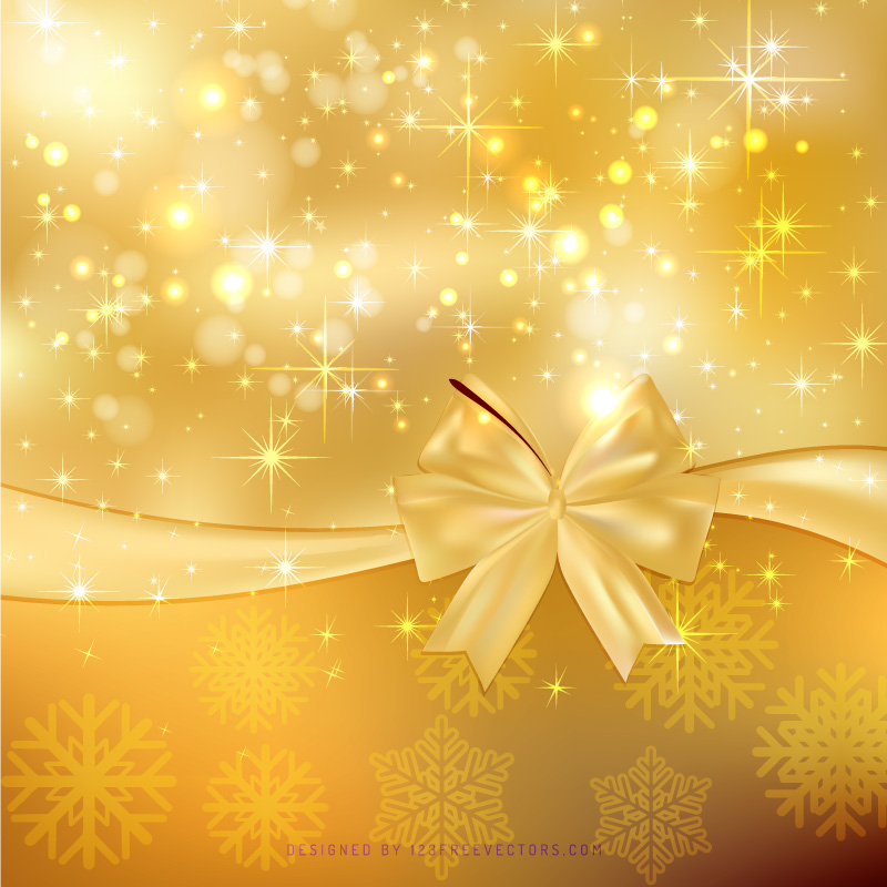 Gold Christmas Bow Background