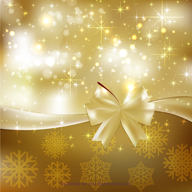 Gold Christmas Bow Background Design