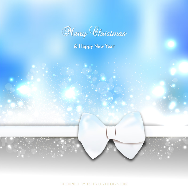 Light Blue Christmas Greeting Card Bow Background Image
