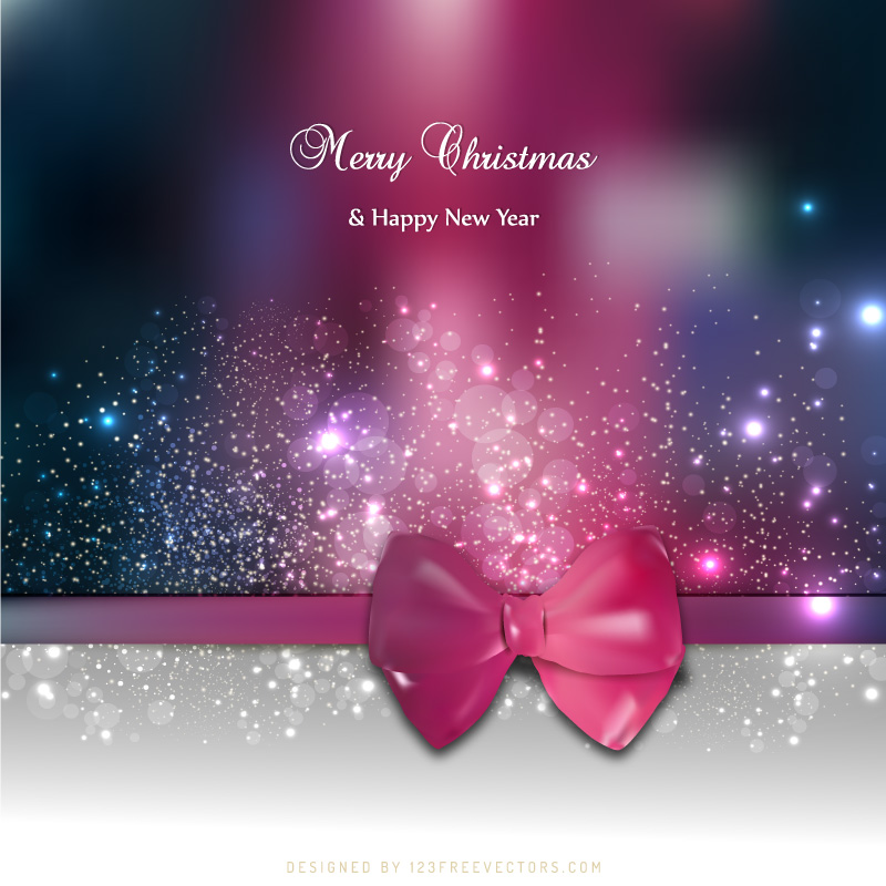 Dark Color Christmas Card Background Template with Bow