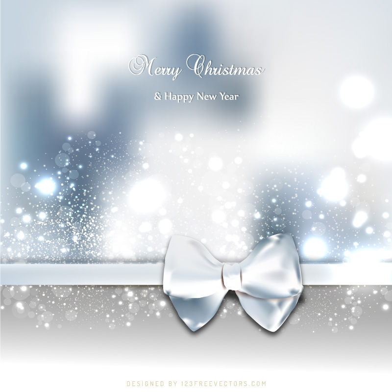 Gray Christmas Greeting Card Bow Background Design
