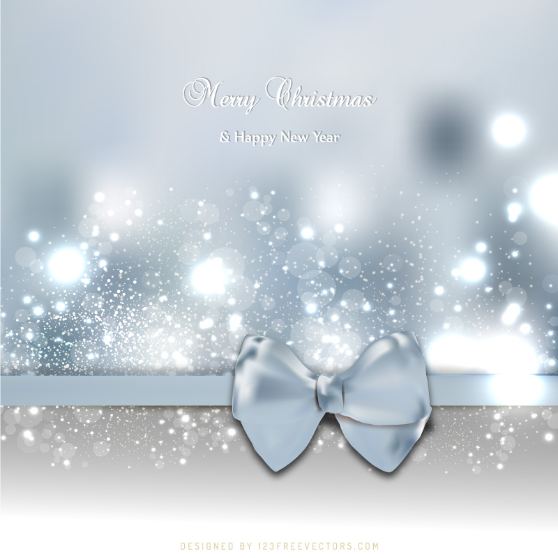 Gray Christmas Greeting Card Bow Background Image