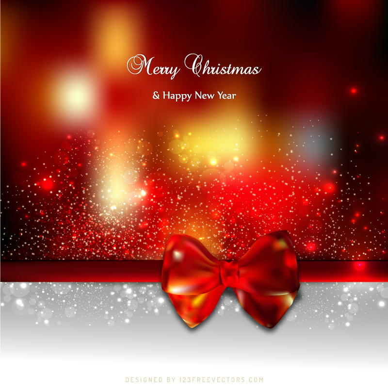 Dark Red Christmas Greeting Card Bow Background