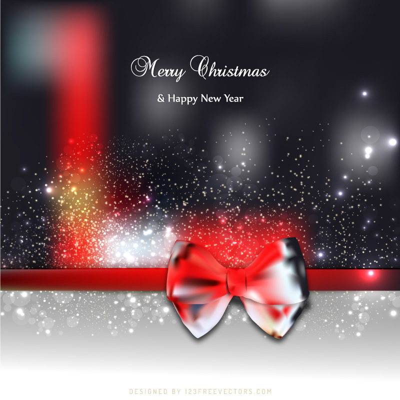 Merry Christmas and Happy New Year Red Black Background