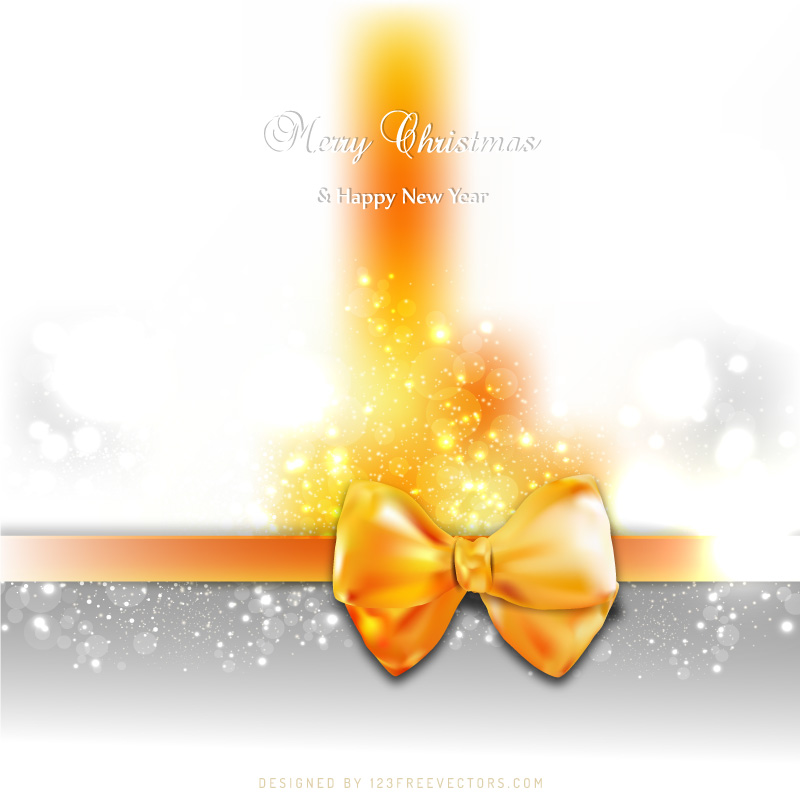 Red Yellow Christmas Greeting Card Bow Background Design