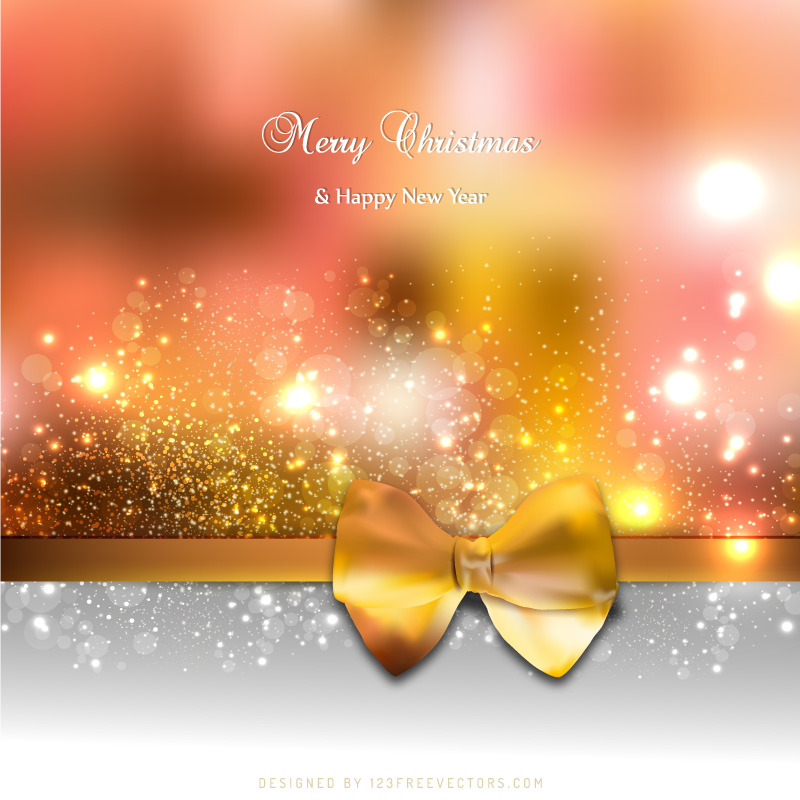 Christmas Card Background Template with Bow