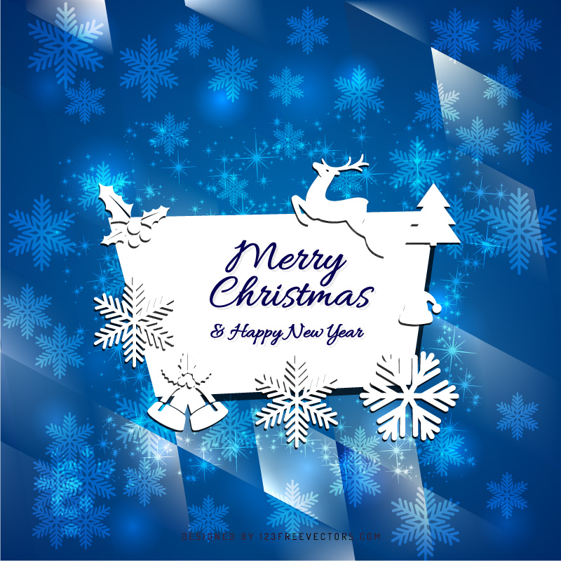 Merry Christmas and Happy New Year Card Background Template