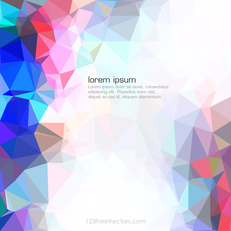 Polygonal Triangular Bright Colorful Background Clip Art