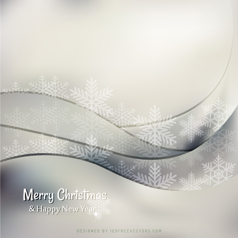 Gray Christmas Background with Snowflakes