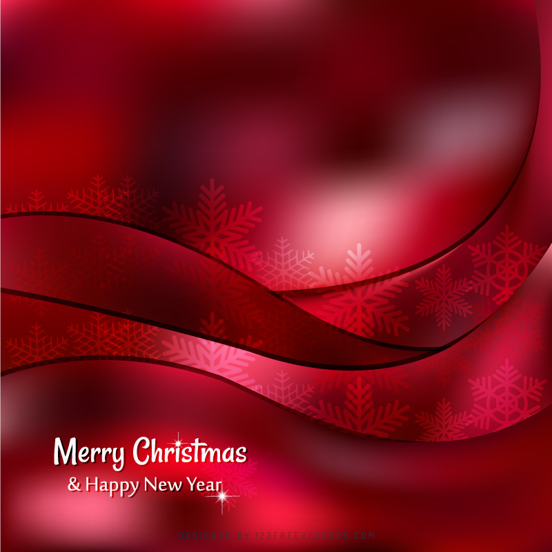 Merry Christmas Dark Red Background with Snowflakes