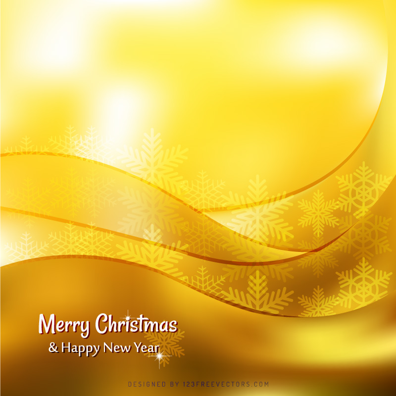 Merry Christmas and Happy New Year Yellow Background