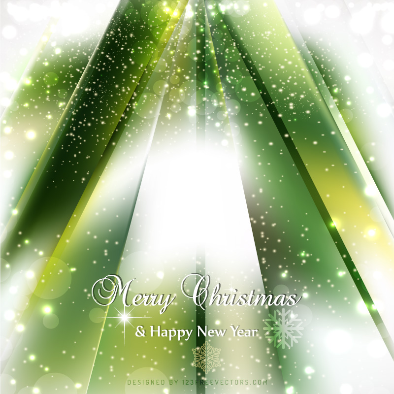 White Green Sparkles Christmas Background