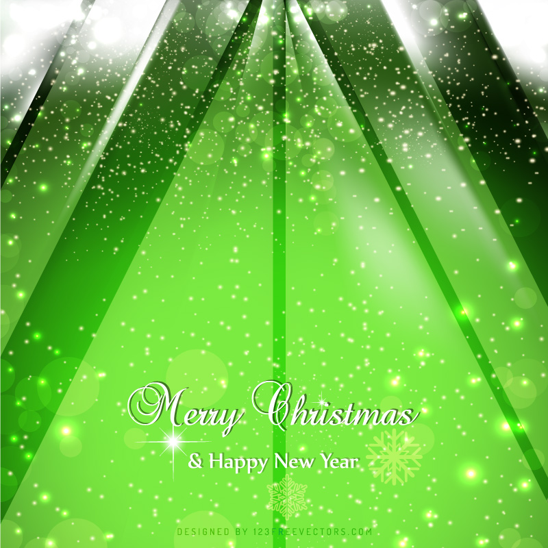 Green Sparkles Christmas Background Image